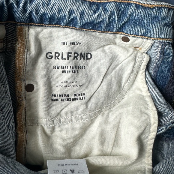 The Hailey GRLFRND Low Rise Slim Boot With Slit Jeans - Picture 5 of 6